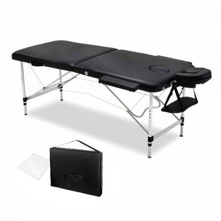 Professional Portable Massage Table In Black and Aluminium 75cm