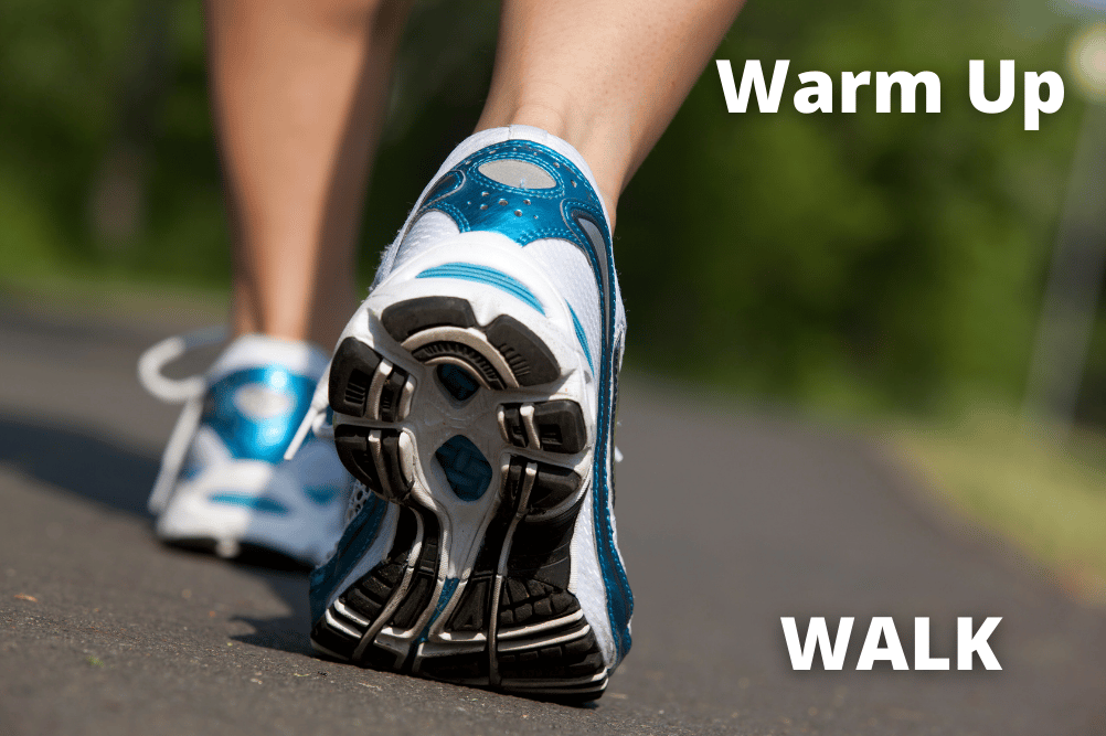 warm up before exercise by walking