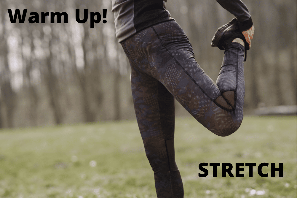 warm up before exercise by stretching