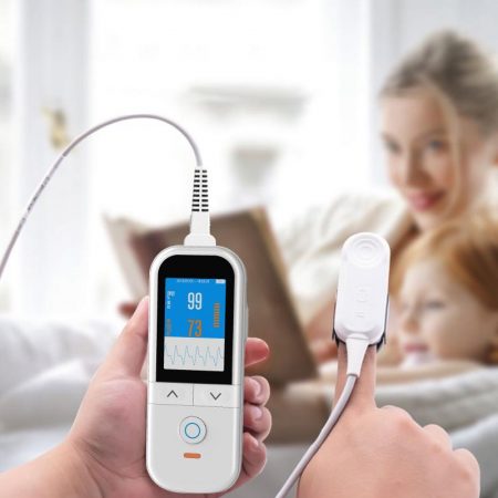 Rechargeable Handheld Pulse Oximeter -  large display and accurate sensor probe