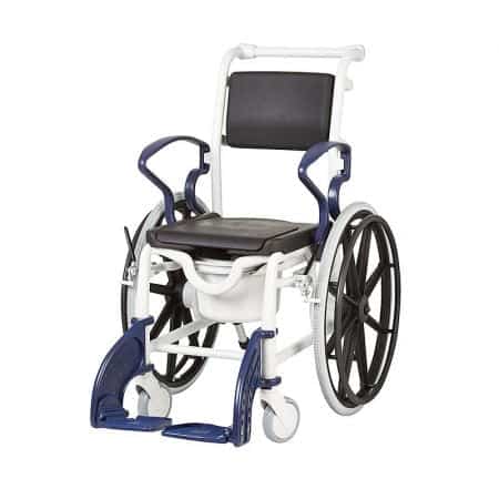 Venedig Self-Propelled Shower Commode Wheelchair For Small Adults by Rebotec - narrower 42cm wide seat