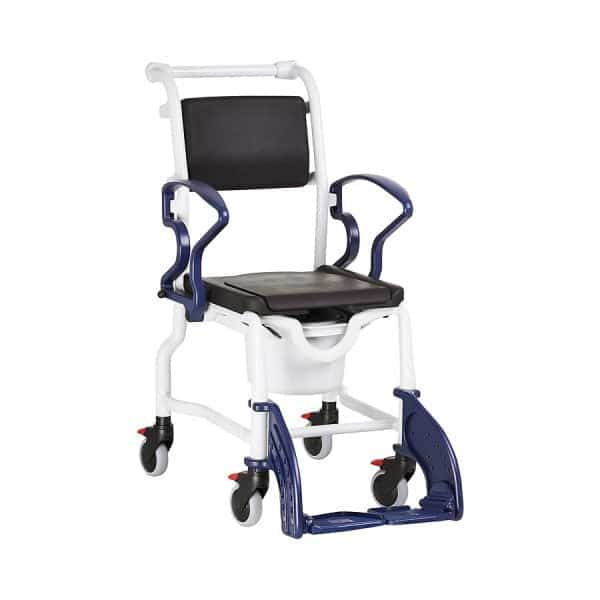 Shower Commode Chair for Small Adults - Bremen by Rebotec - with PU seat and backrest